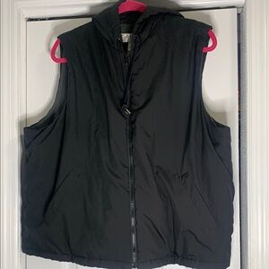 Black Hooded Puffer Vest